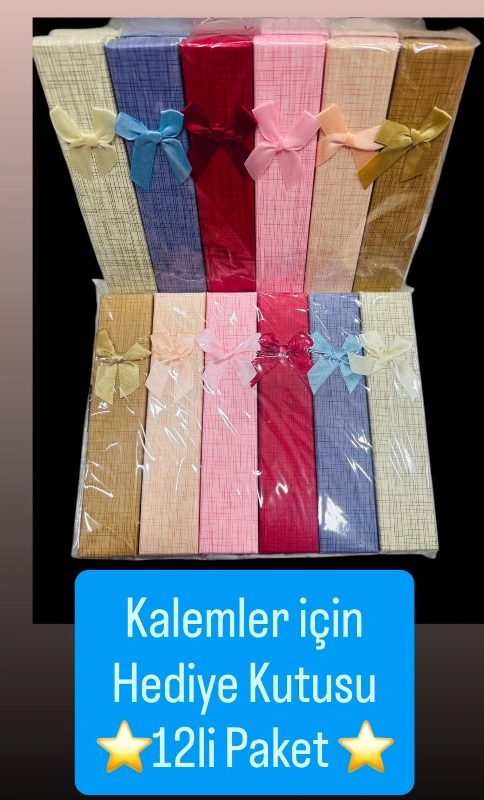 KALEMLER İÇİN HEDİYELİK KUTU / 12Lİ PAKET